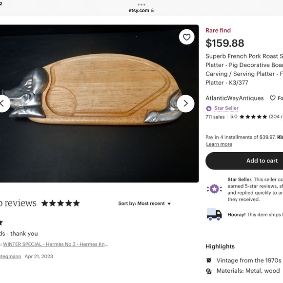 Serving Platter - Pig Pork Roast Pork Roast Decorative Board or Carving / - Picture 6 of 7